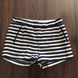 J Crew navy and white shorts
